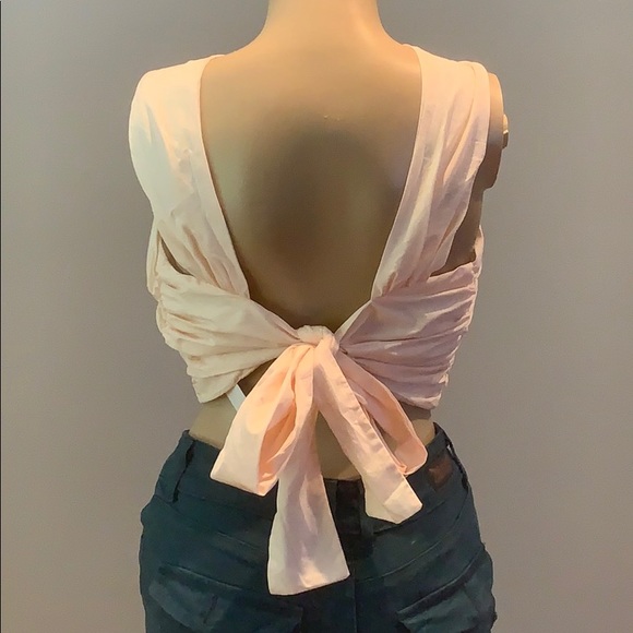 fade 2 blue Tops - Fade to Blue peach wrap crop top size M